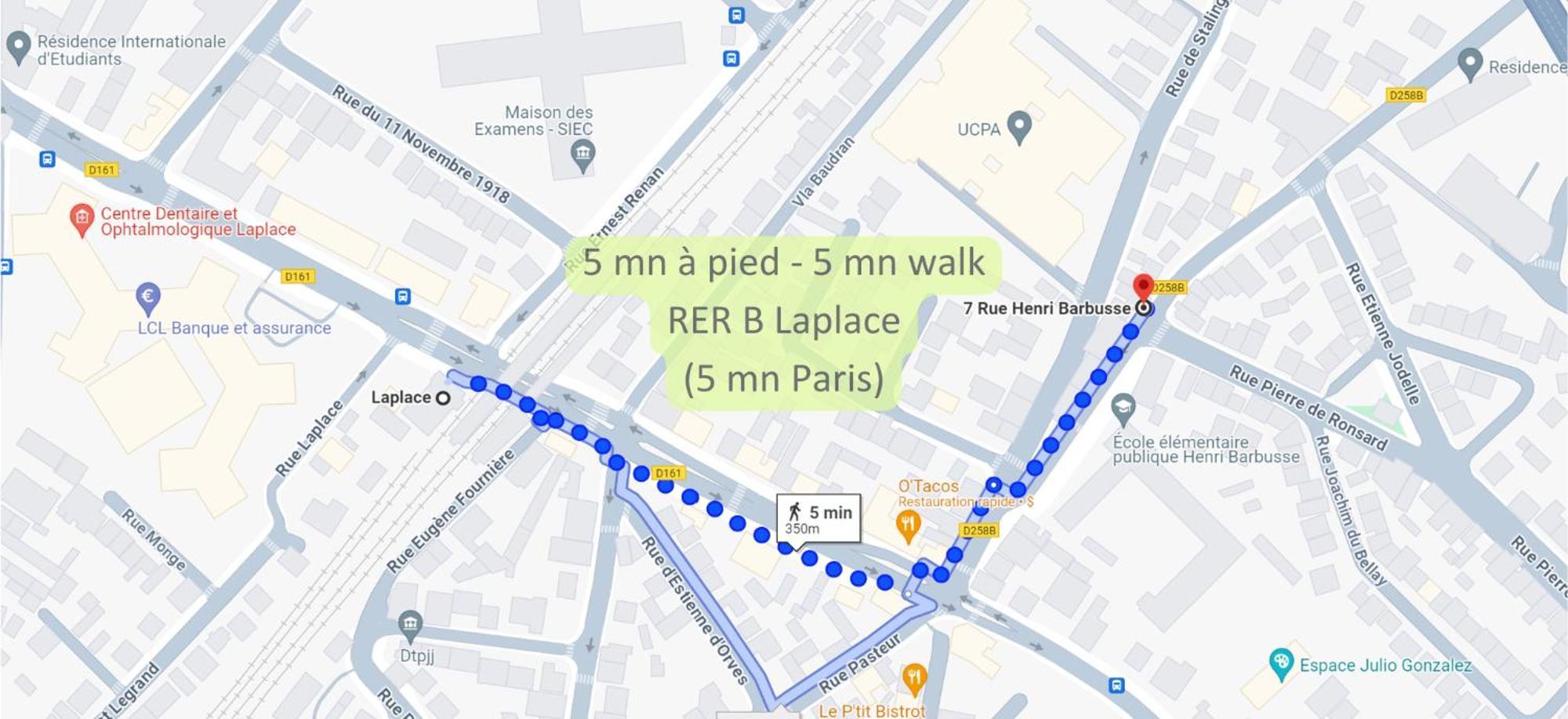 Apartment Disponible - Entier - Matelas Emma - Rer B Laplace, 5mn Paris - 2 Pers - Parking Rue Gratuit - Equipe - Rdc - 1 Arcueil
